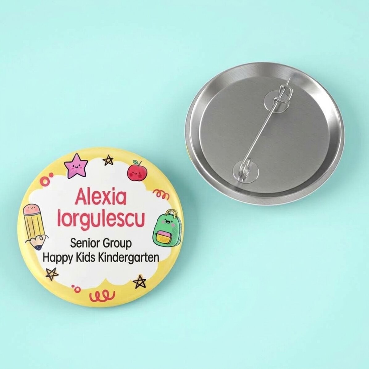 Distintivo personalizzato con nome e testo - Colorato