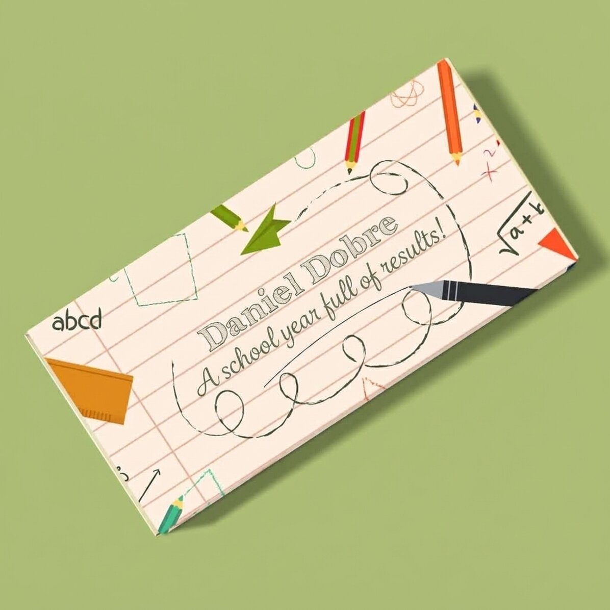 Cioccolato personalizzato con scritta - Il quaderno dello studente