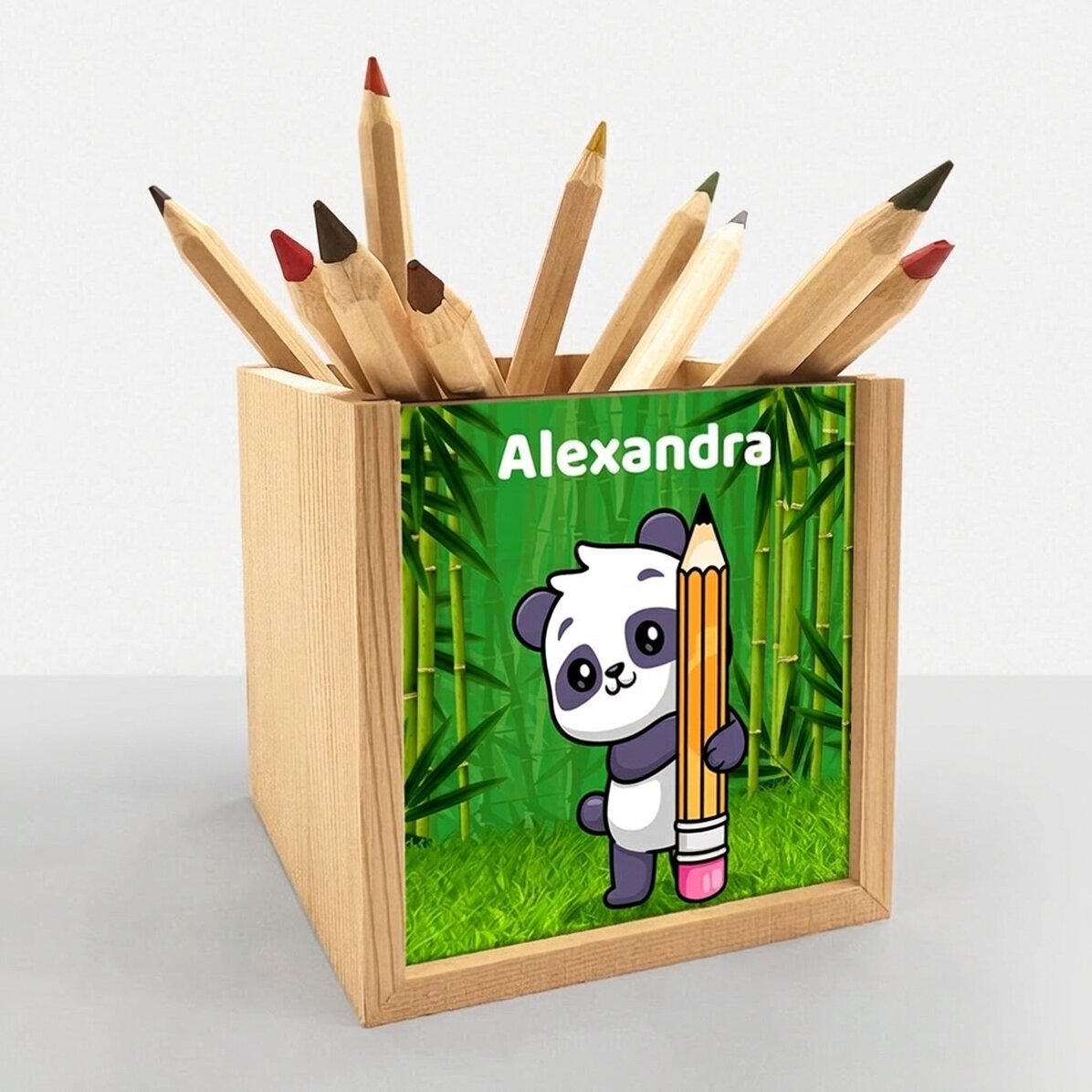 Portamatite personalizzato con scritta - Cute Panda