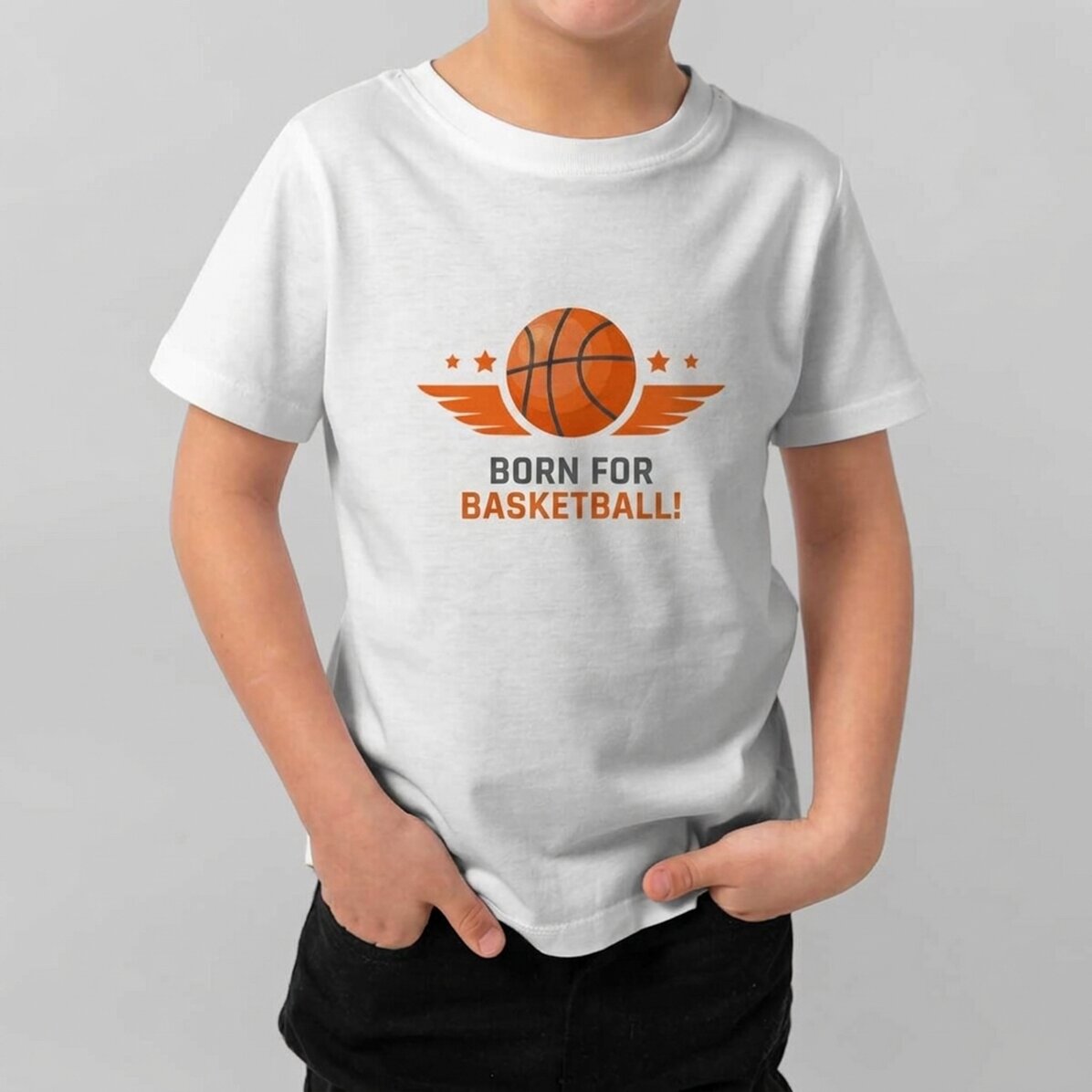 Maglietta in cotone per bambini personalizzata con messaggio - Basket
