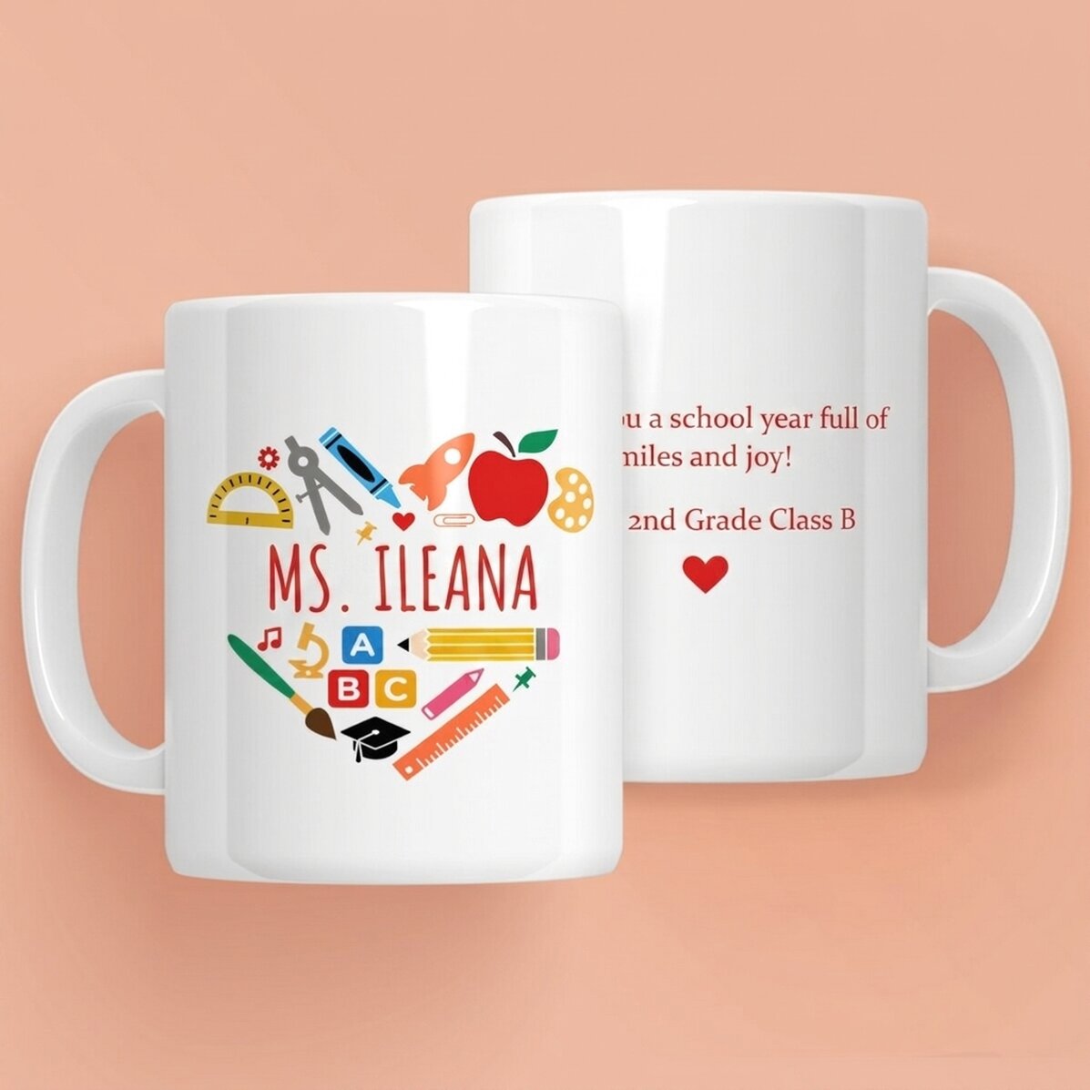 Tazza personalizzata con dedica per gli insegnanti - Cuore