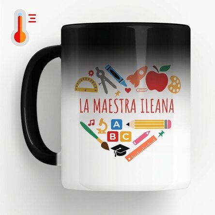 Tazza termosensibile personalizzata con dedica per gli insegnanti - Heart