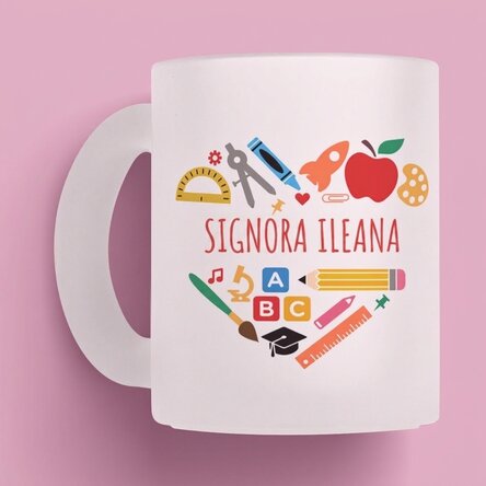 Tazza personalizzata con dedica per gli insegnanti - Cuore