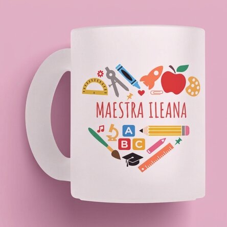 Tazza personalizzata con dedica per gli insegnanti - Cuore