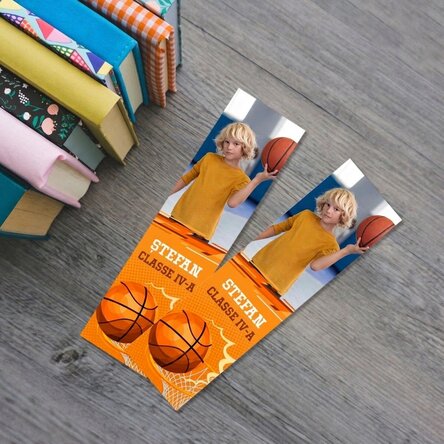 Segnalibro personalizzato con testo e foto - Basket