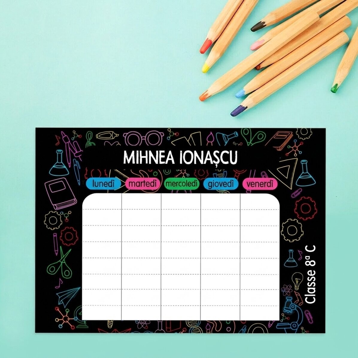 Orario personalizzato con testo - Colors