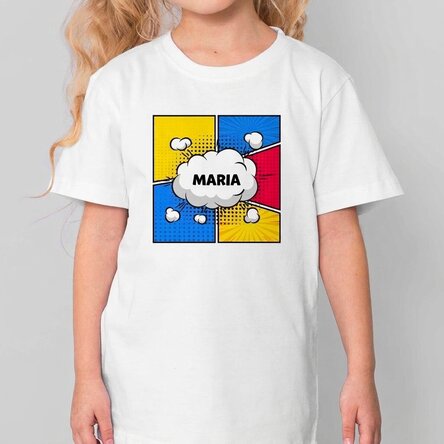 Maglietta in cotone per bambini personalizzata con nome - Comics
