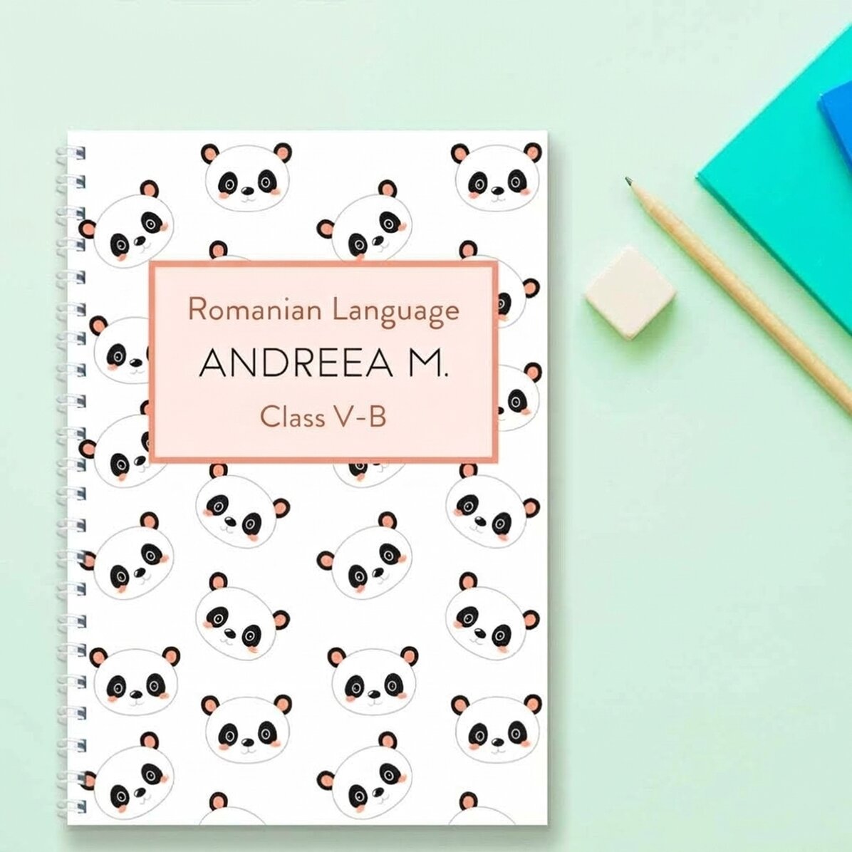 Quaderno personalizzato con scritta - Cute Panda