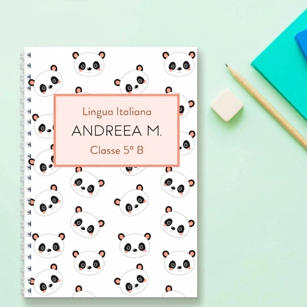 Quaderno personalizzato con scritta - Cute Panda