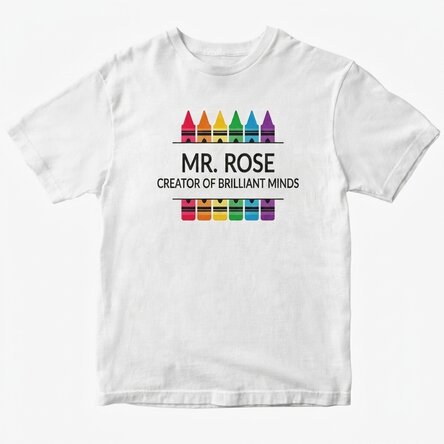 Customised cotton T-shirt with text for teachers - Pencils