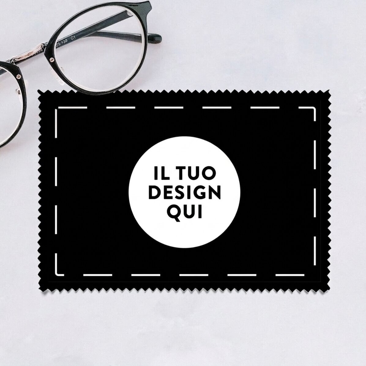 Panno personalizzato con la tua grafica per la pulizia di schermi e occhiali