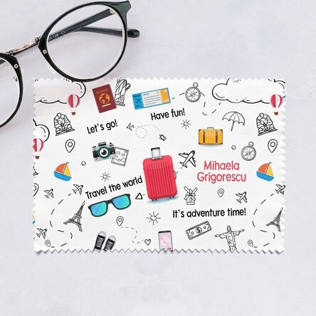 Personalised cloth for cleaning screens/glasses - Travel