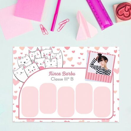 Orario personalizzato con testo e foto - Kitty