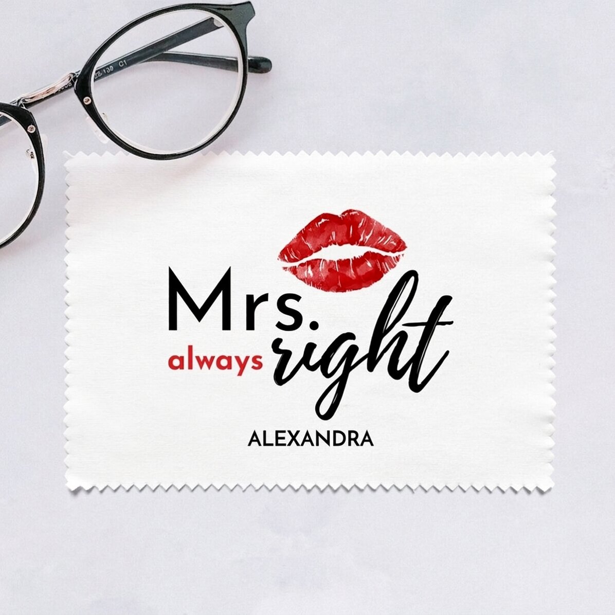 Panno personalizzato per la pulizia di schermi e occhiali - Mrs. Always right