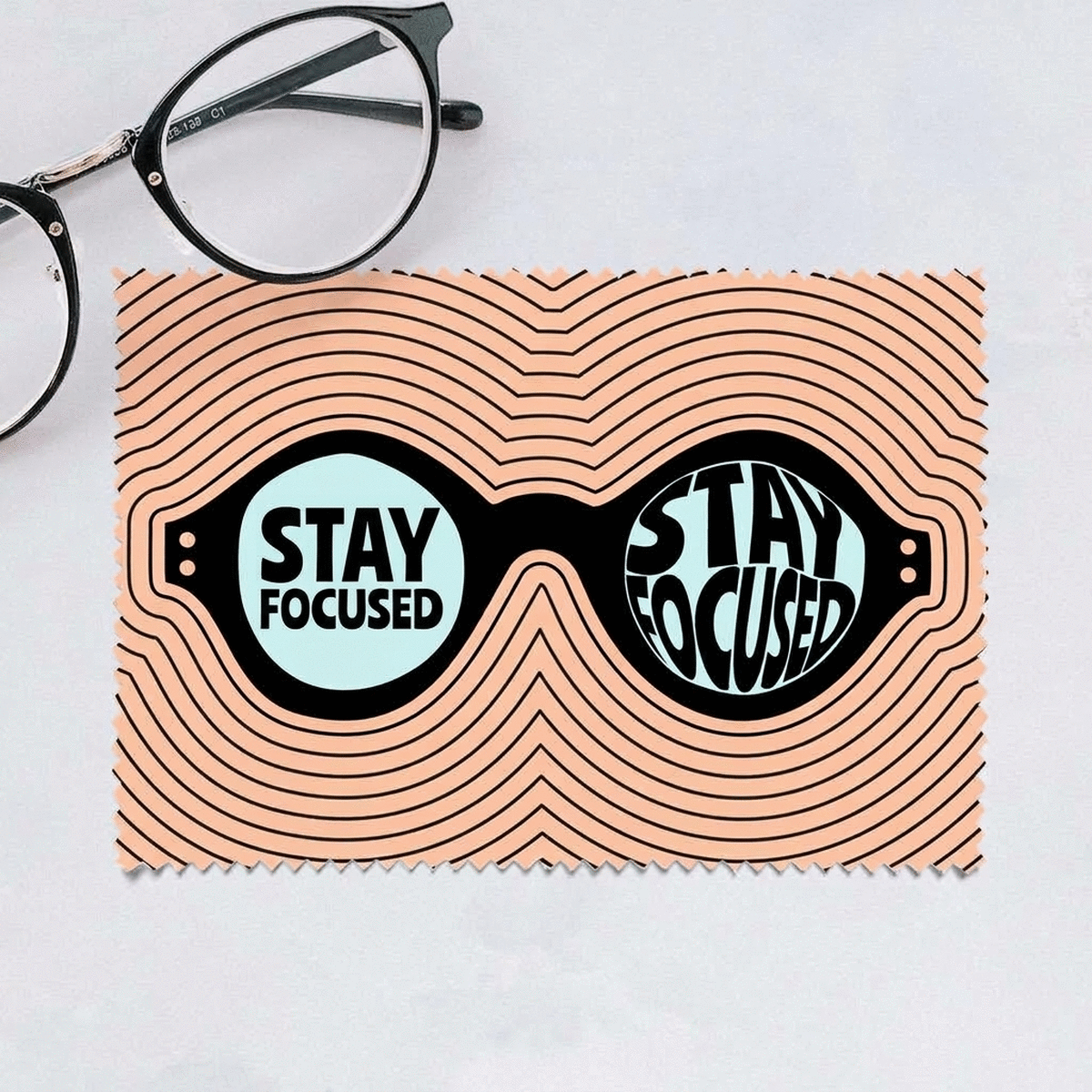 Panno personalizzato per la pulizia di schermi e occhiali - Stay Focused