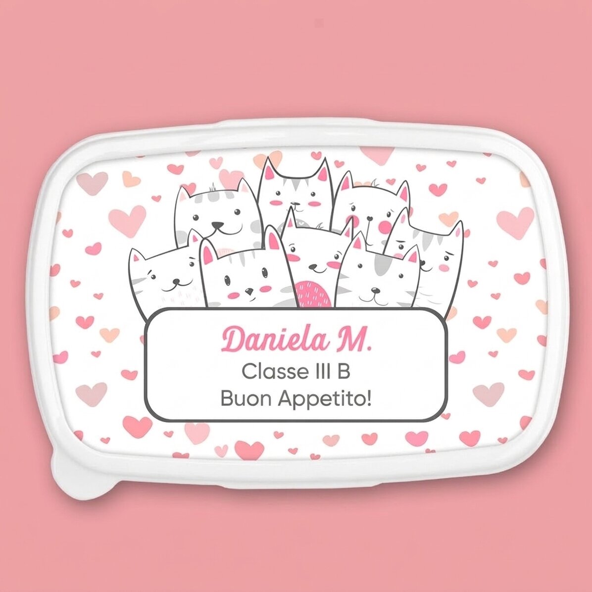 Contenitore per il pranzo, contenitore personalizzato con scritta - Kitty