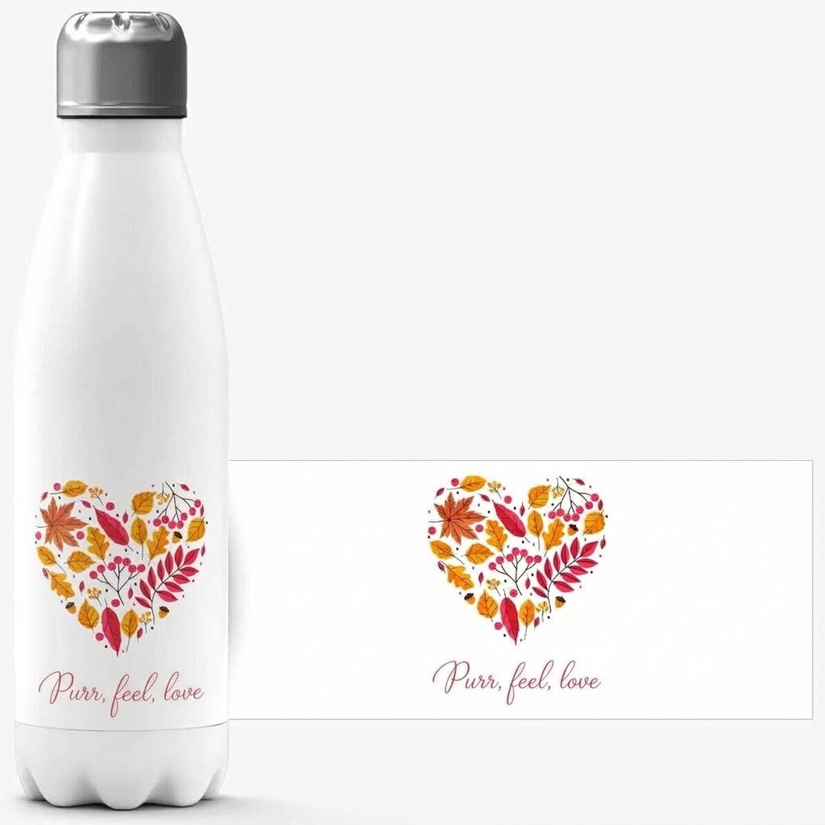 Thermos con base bianca personalizzato con scritta - Autunno