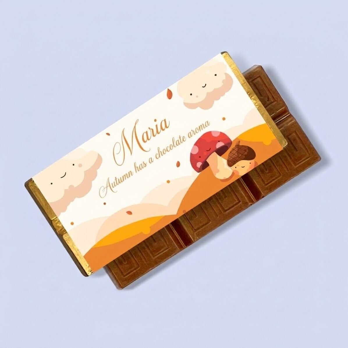 Mini tavoletta di cioccolato personalizzata con messaggio - Autunno