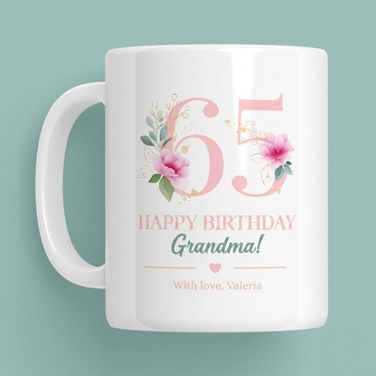 Tazza personalizzata con messaggio - Fiori