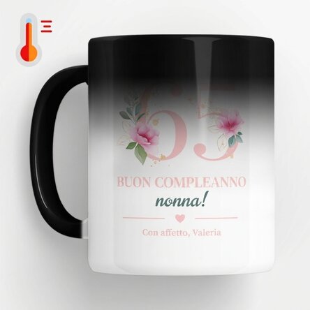 Tazza termosensibile personalizzata con messaggio - Fiori