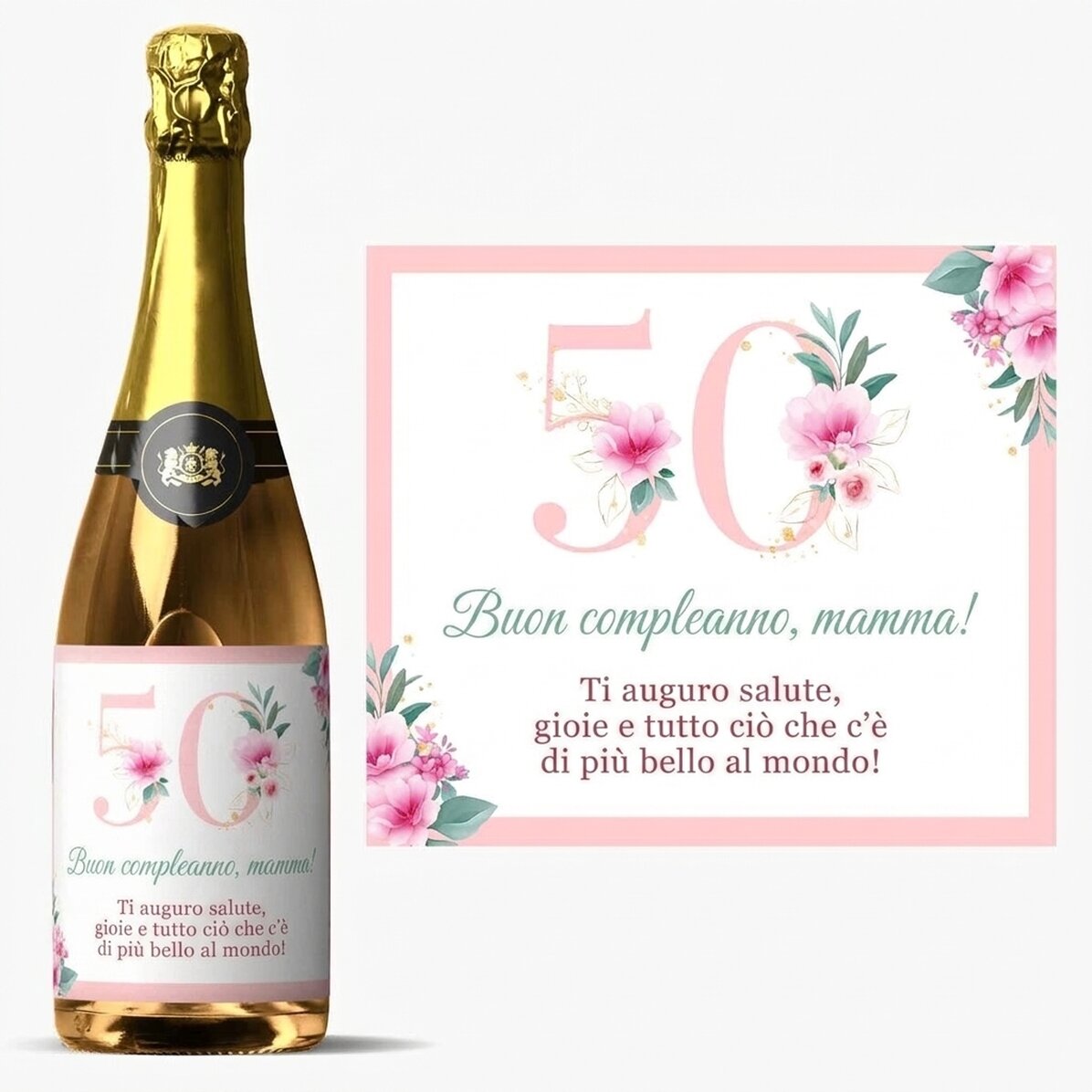 Spumante personalizzato con scritta - Flowers