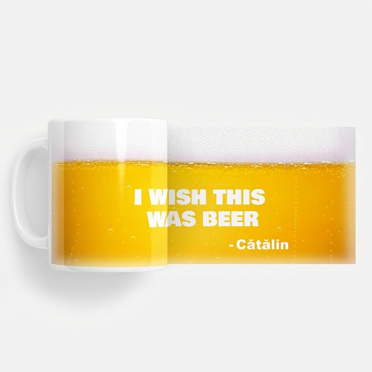 Tazza personalizzata con scritta - "I wish this was beer"