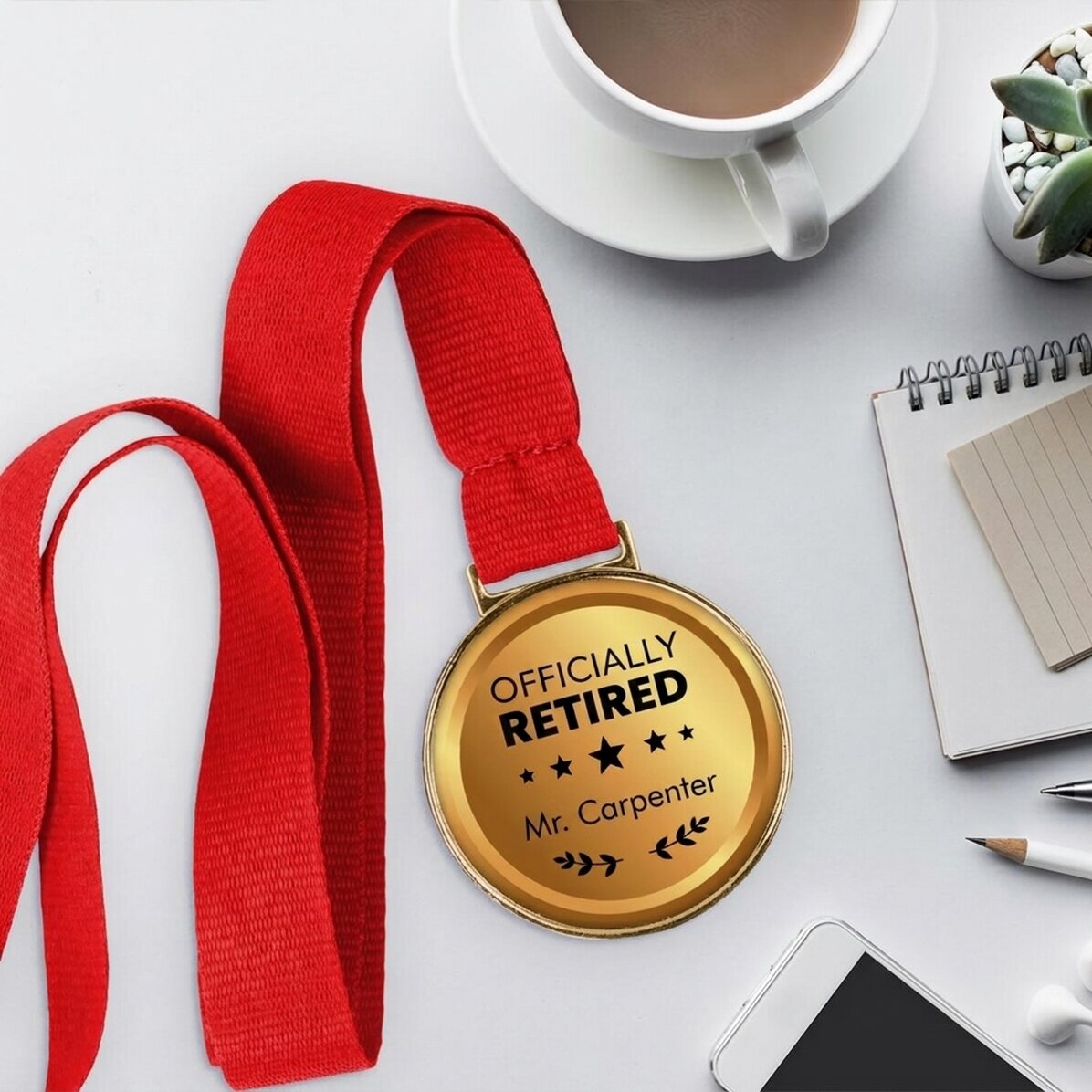 Medaglia personalizzata con messaggio - Pensionato