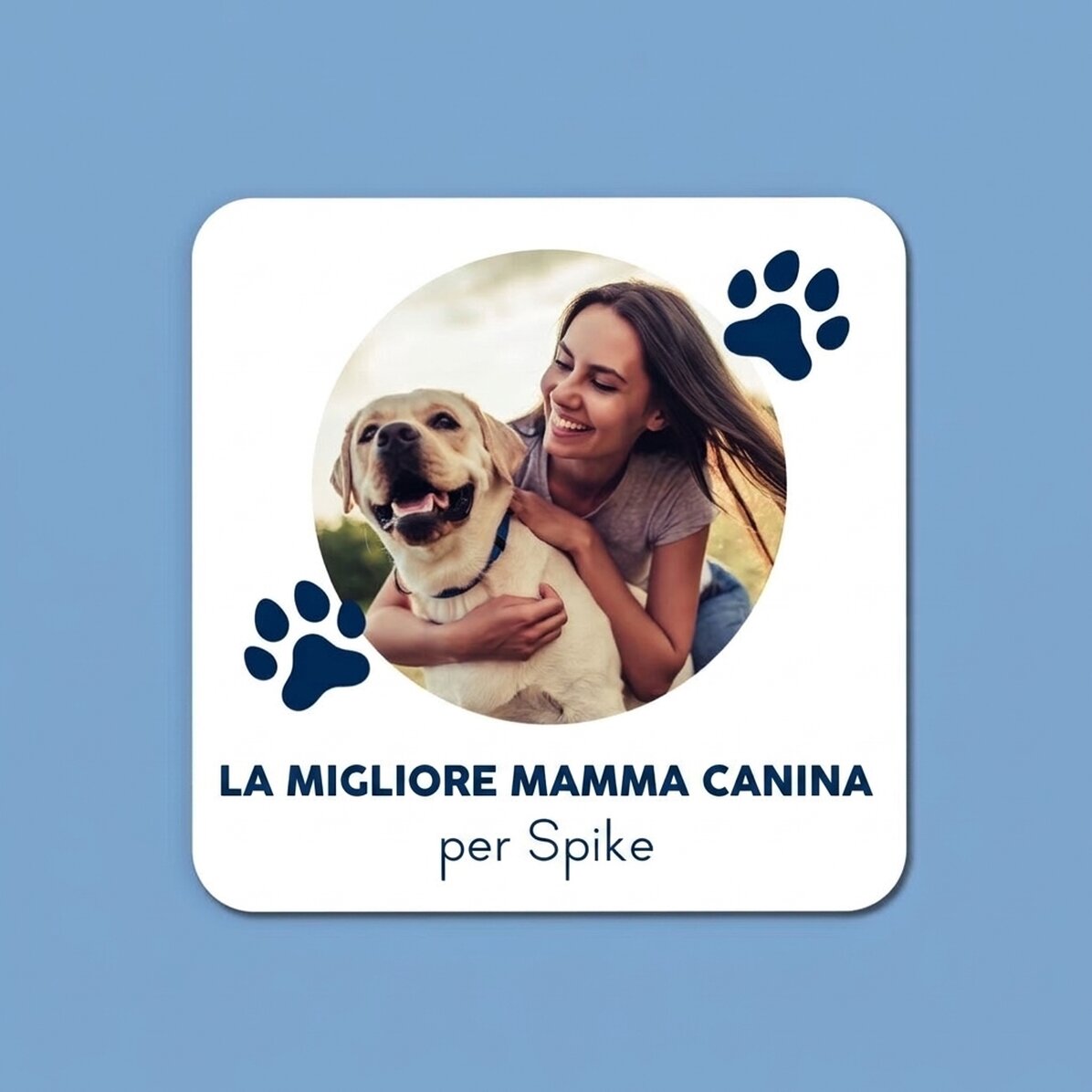 Sottobicchiere personalizzato con foto e messaggio - The Best