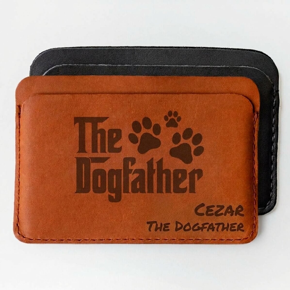 Portafoglio in pelle personalizzato con dedica - The Dogfather