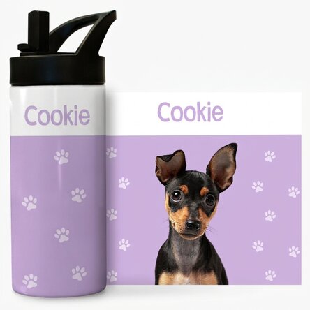 Thermos con manico e cannuccia personalizzato con una scritta - Il tuo animaletto
