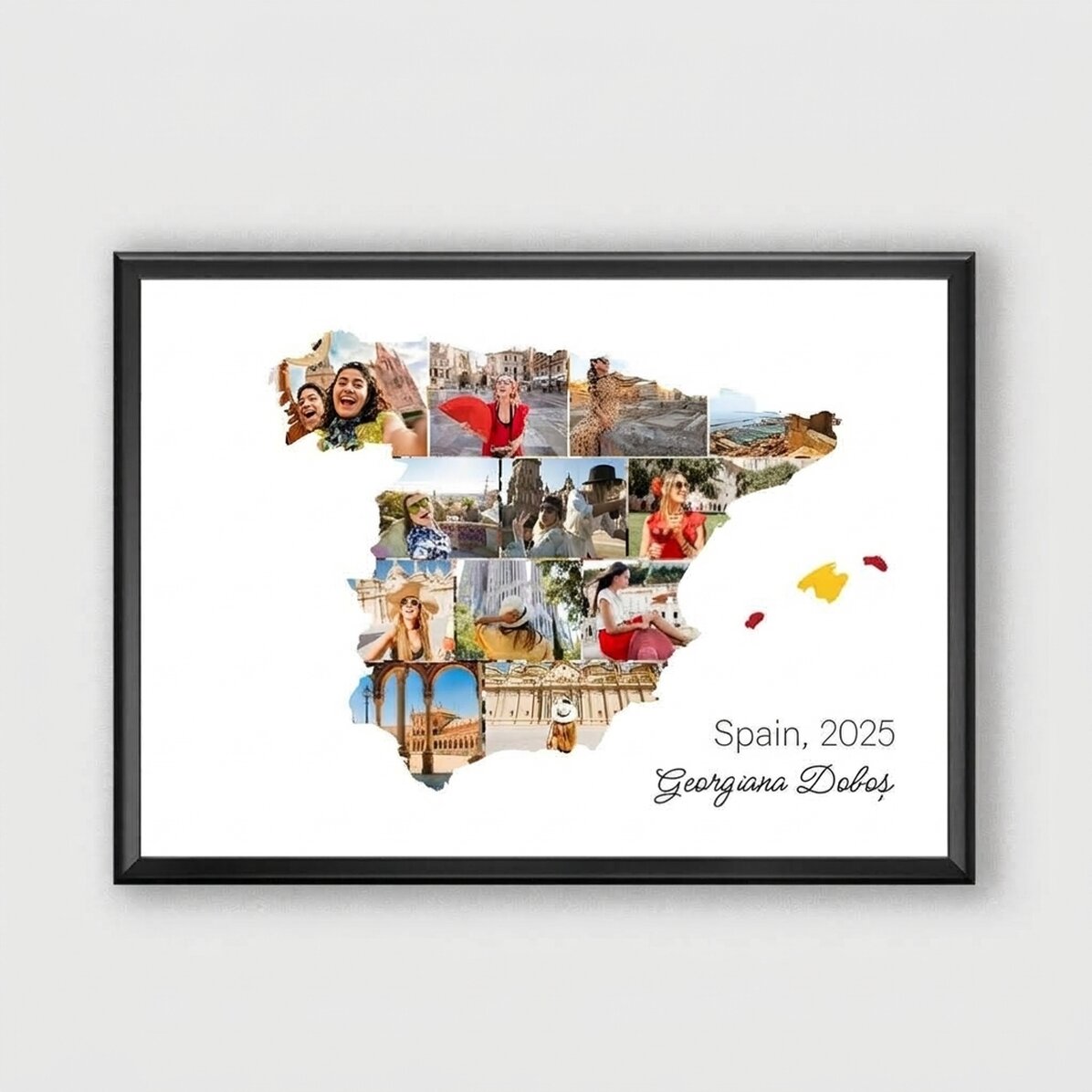Quadro personalizzato con 12 foto e testo - Spagna
