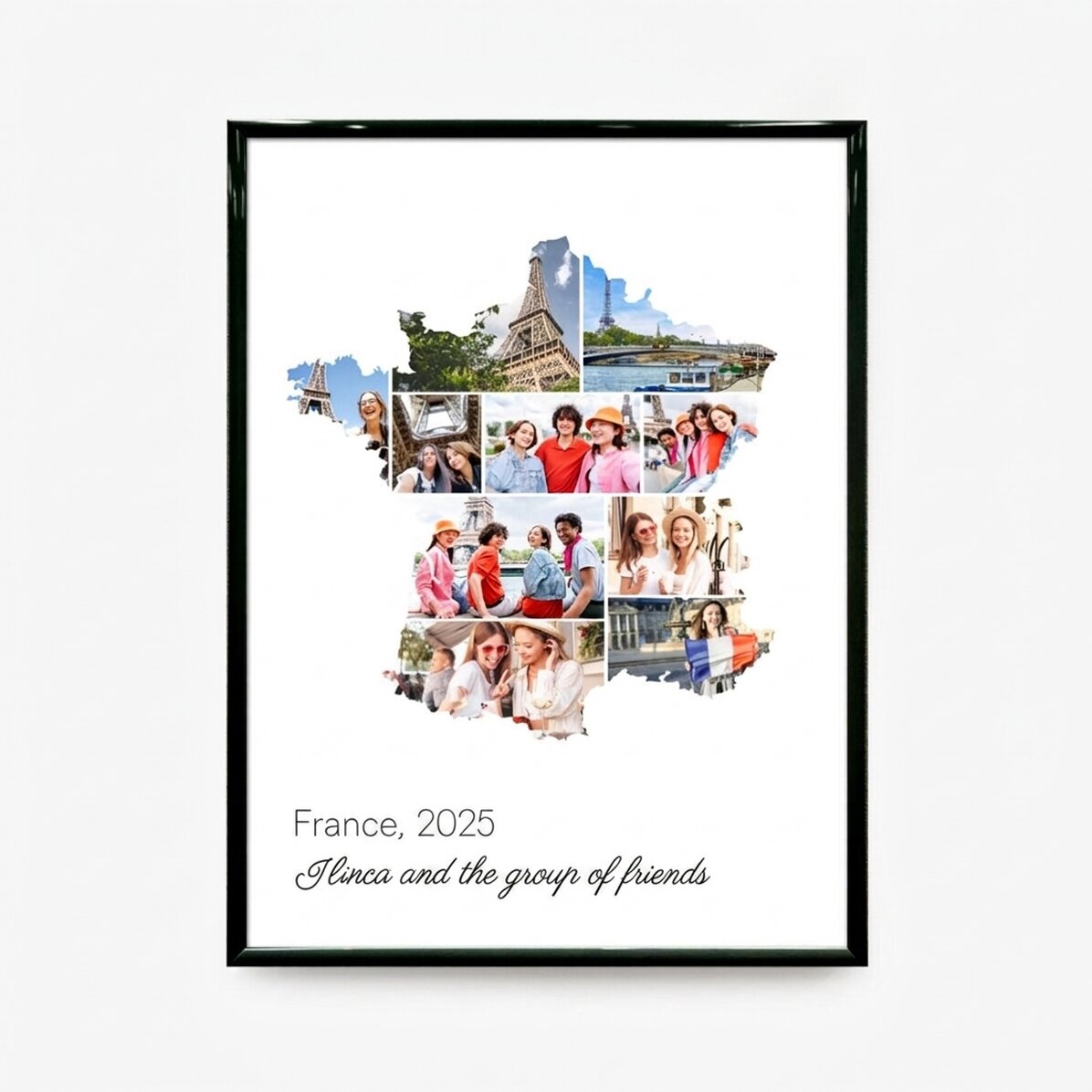 Quadro personalizzato con 10 foto e testo - Francia