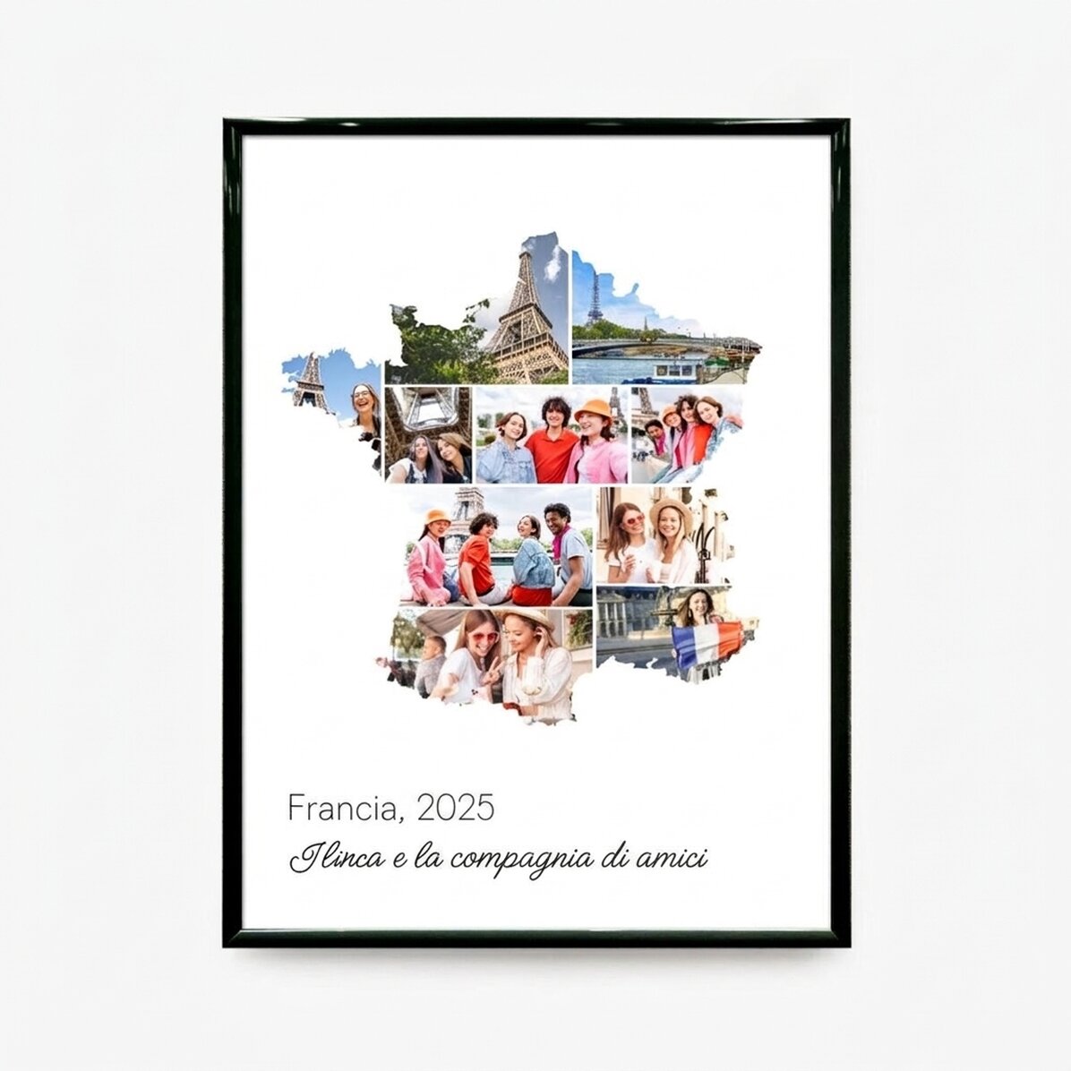 Quadro personalizzato con 10 foto e testo - Francia