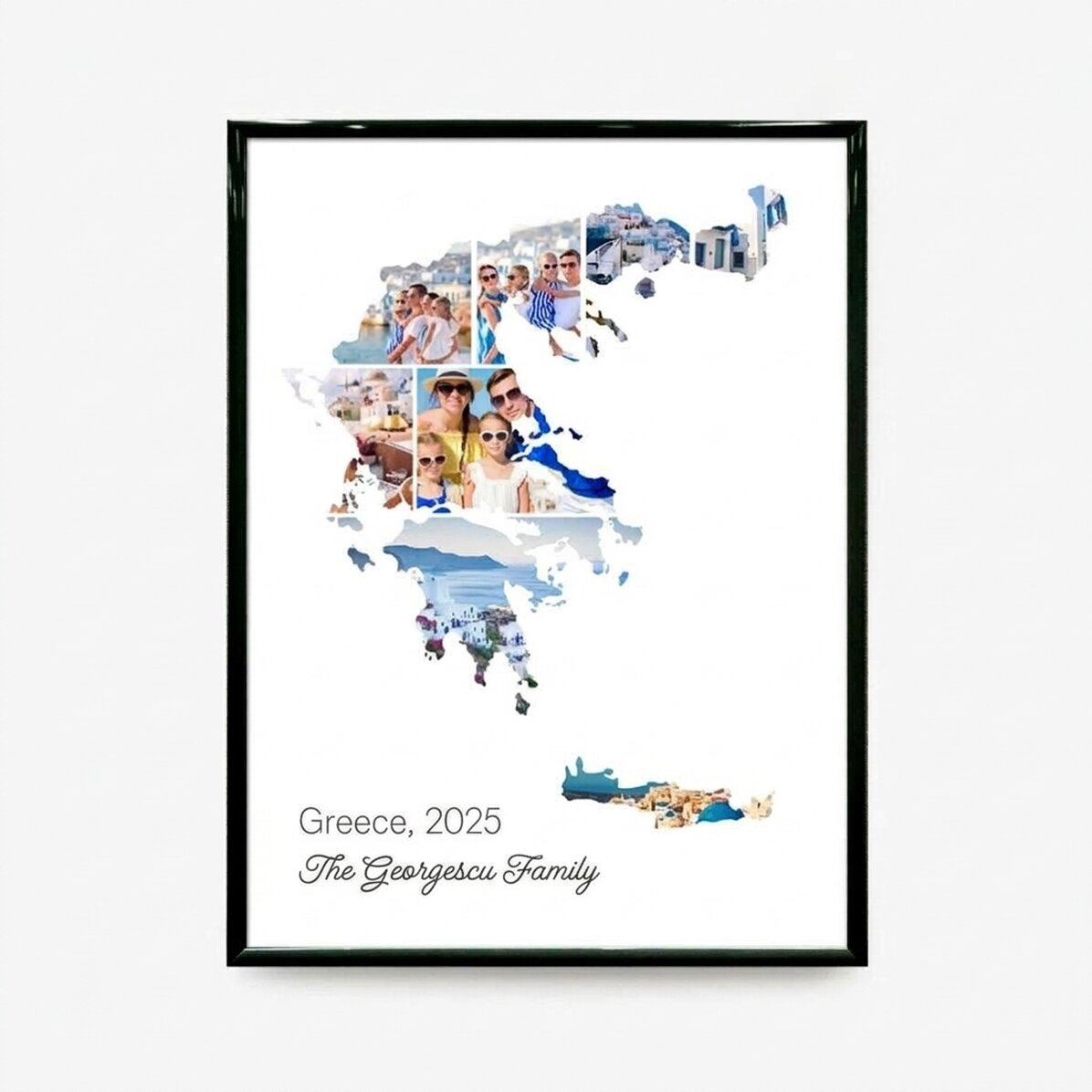 Quadro personalizzato con 8 foto e testo - Grecia
