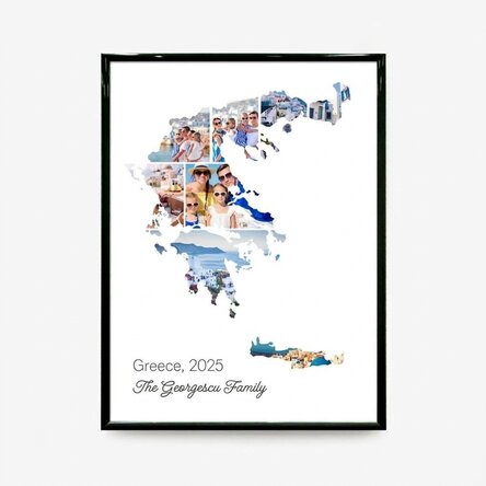 Personalised canvas with 8 photos and text - Greece