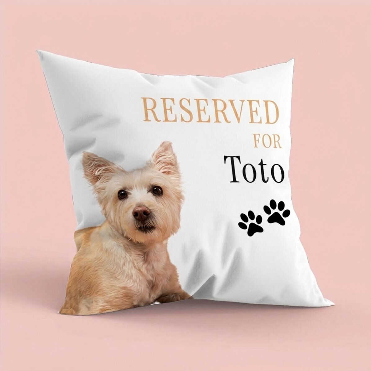 Cuscino personalizzato con la foto e il nome del tuo animaletto preferito