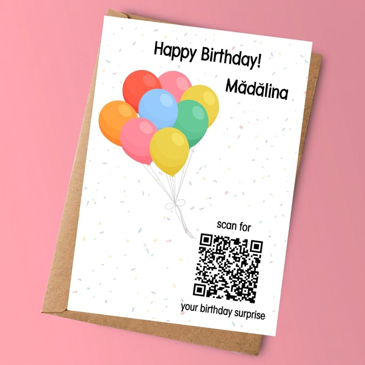 Tessera personalizzata con testo e codice QR - Scopri la sorpresa