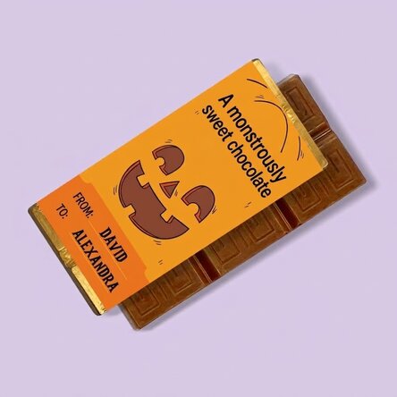 Mini tavoletta di cioccolato personalizzata con una scritta - Mostruosamente dolce