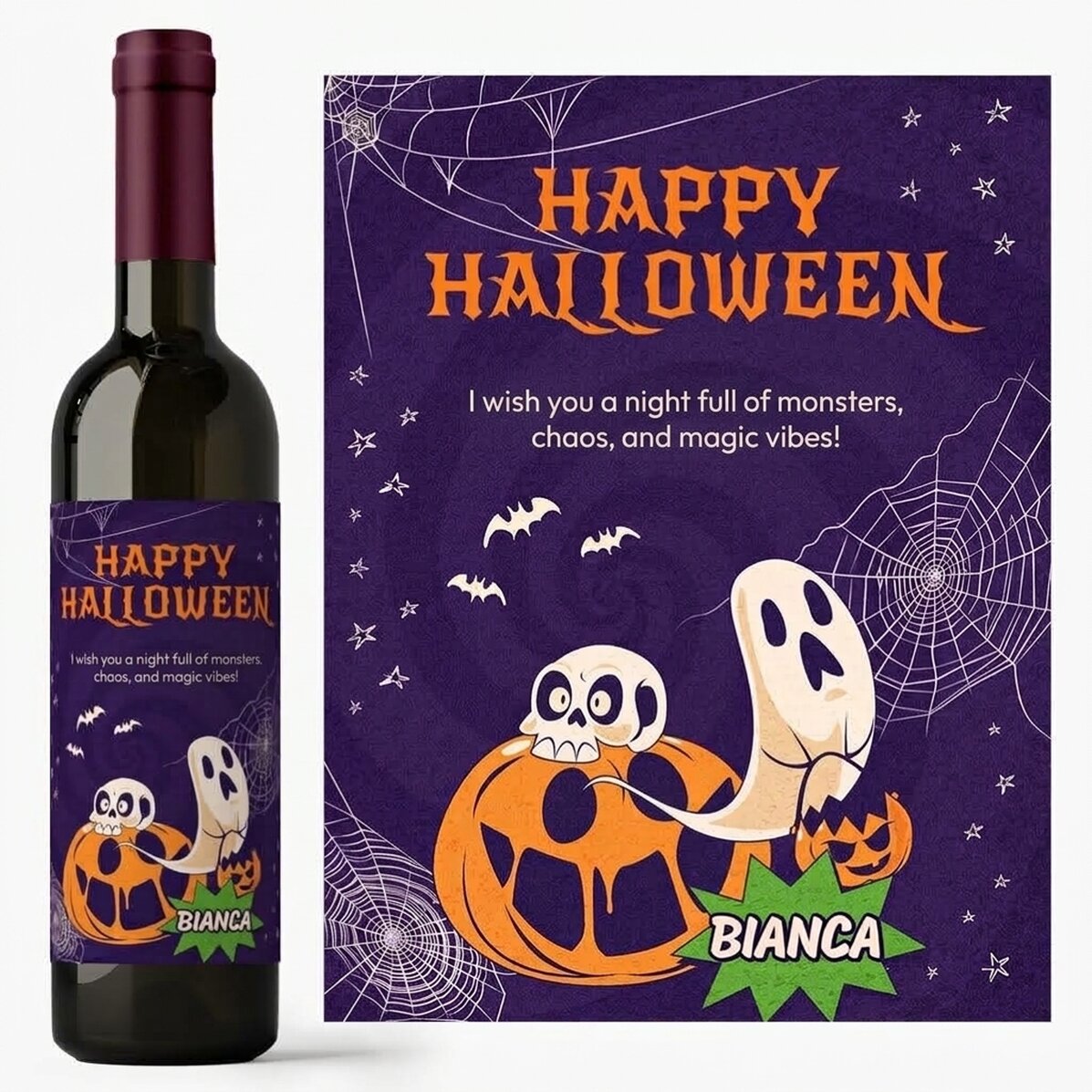 Vino personalizzato con messaggio - Stay spooky