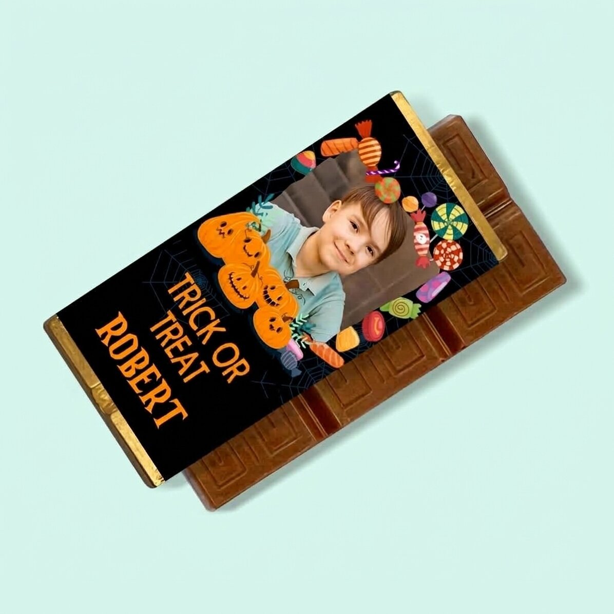 Mini tavoletta di cioccolato personalizzata con testo e foto - Halloween