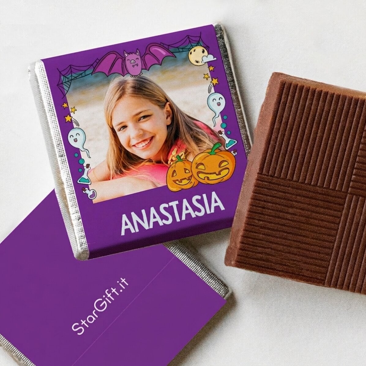 Mini cioccolatino personalizzato con nome e foto - Halloween