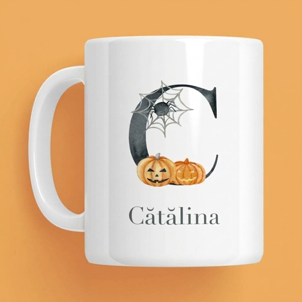 Tazza personalizzata con iniziale e nome - Halloween