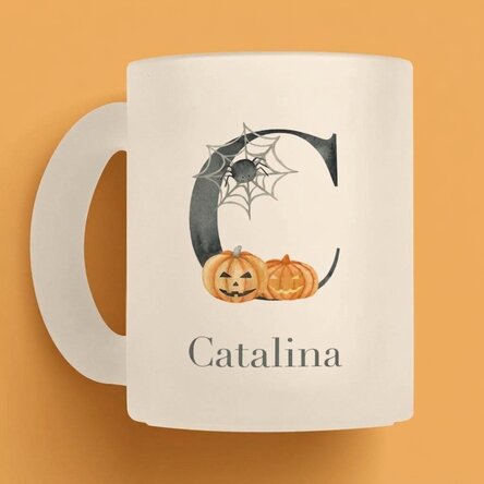 Tazza personalizzata con iniziale e nome - Halloween