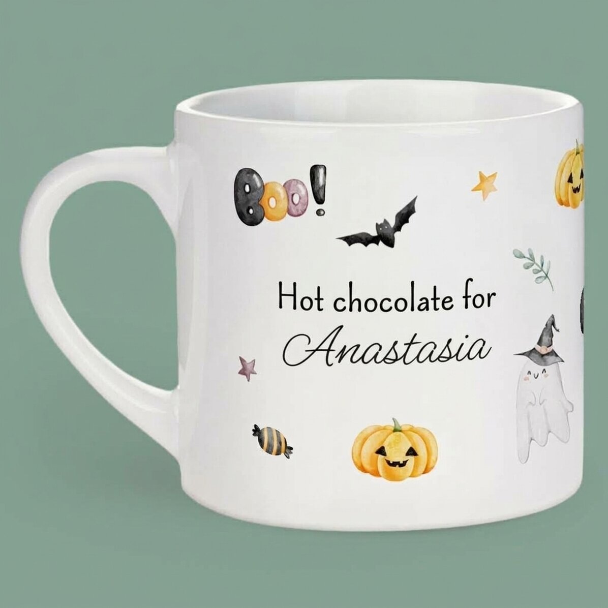 Tazza personalizzata per bambini con messaggio - Halloween