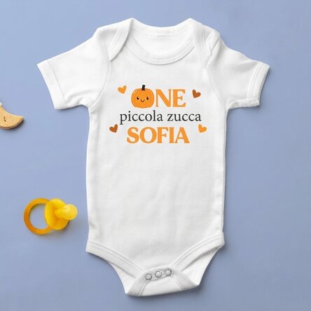 Body per bambini personalizzato con scritta - One little pumpkin