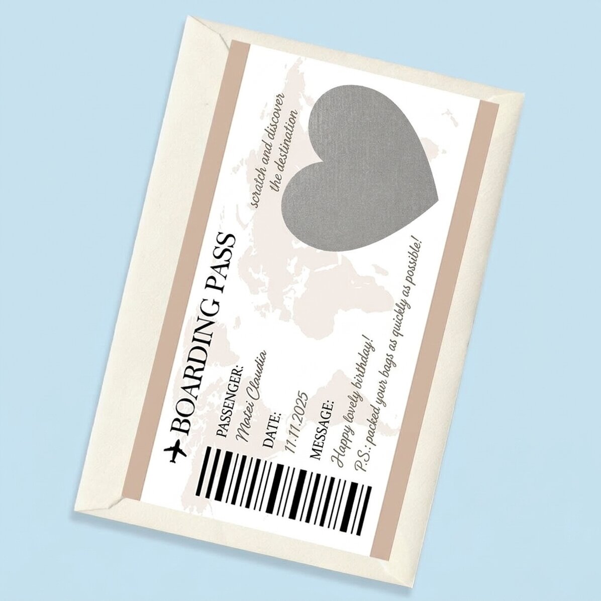 Tessera gratta e vinci personalizzata con testo - Carta d