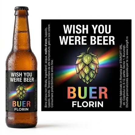 Birra personalizzata con scritta - "Wish you were beer"