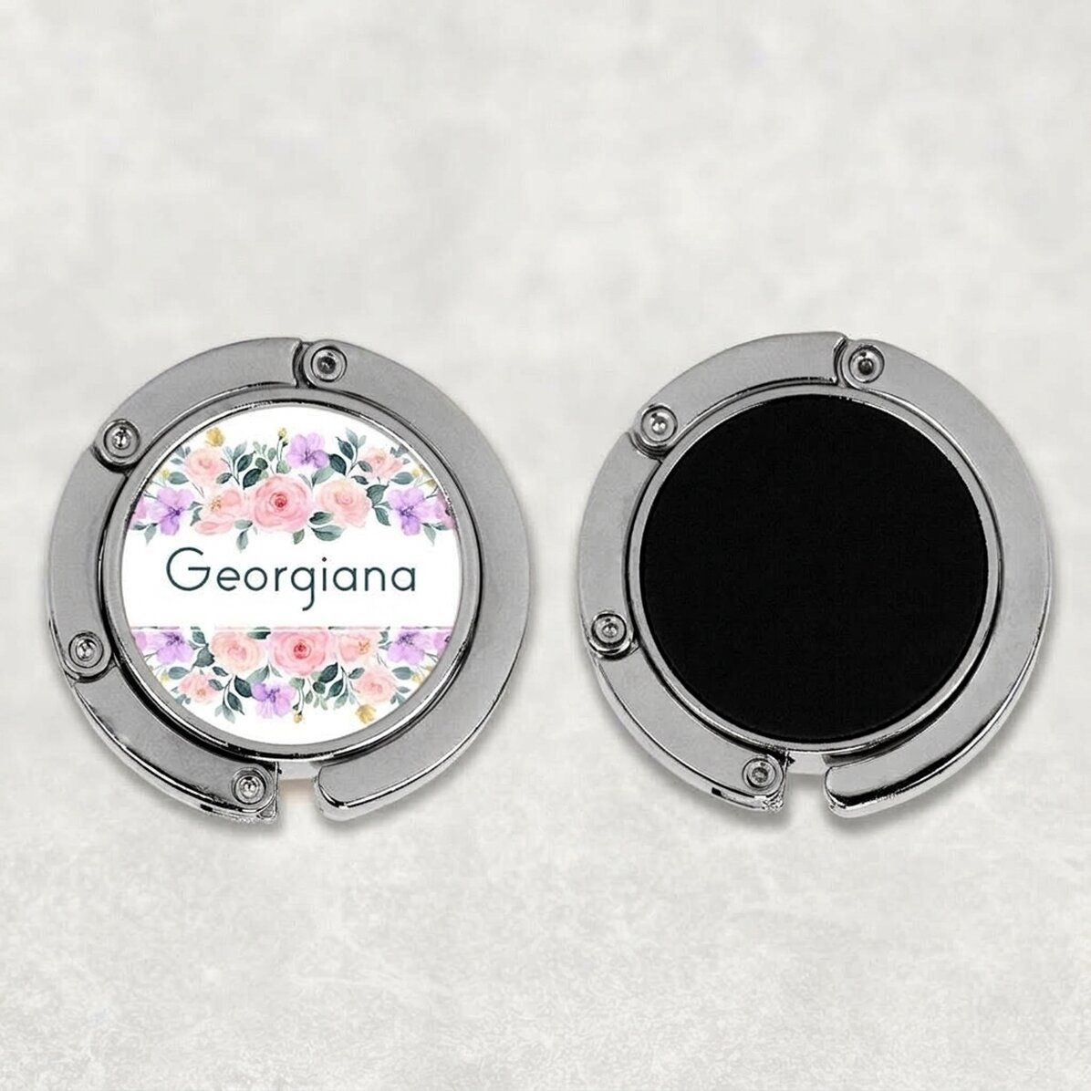 Portaborsa da tavola personalizzato con nome - Fiori