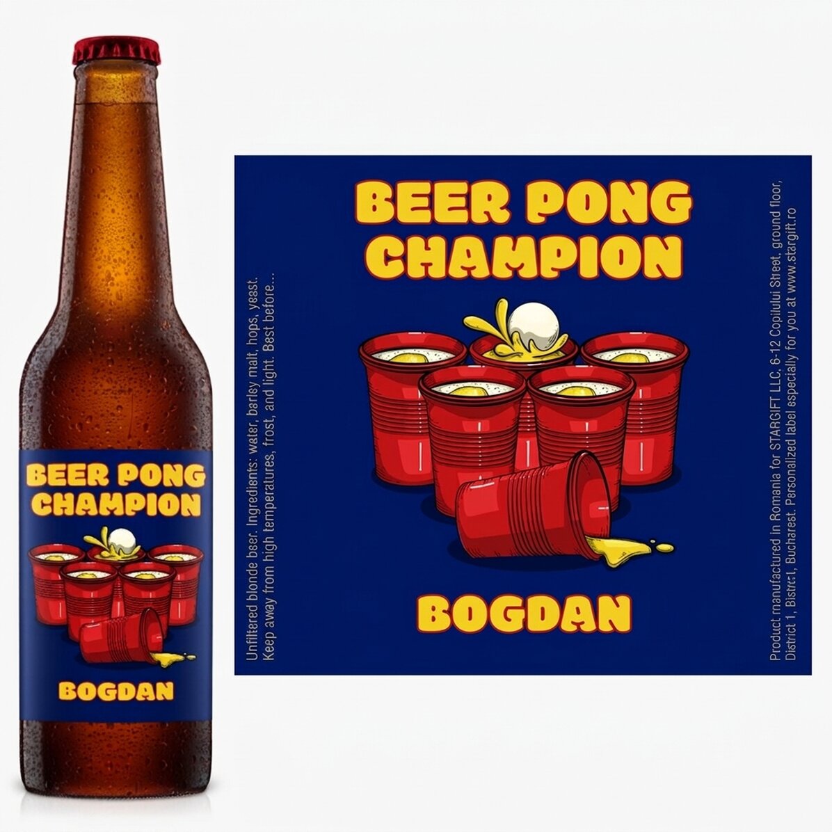 Birra personalizzata con scritta - Beer pong