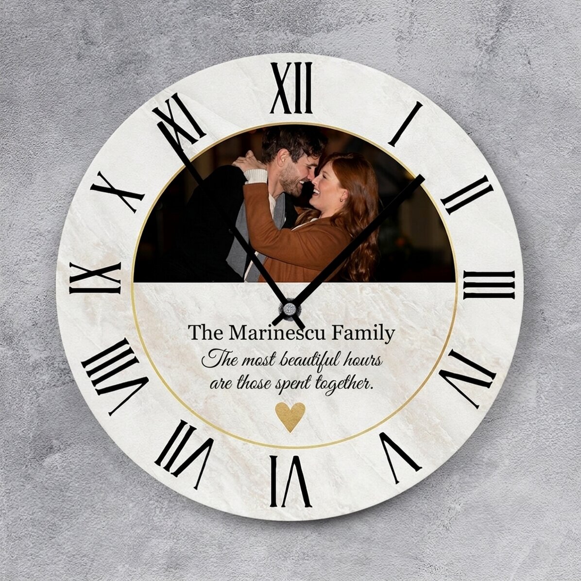 Orologio personalizzato con foto e testo - Golden time